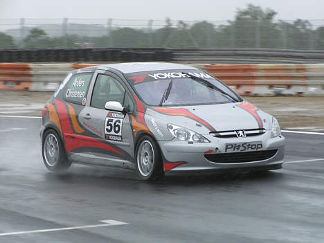 Anders Christensen var stærkt kørende på den regnvåde Sturup Raceway.